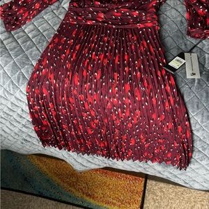 Karl Lagerfeld Red and Black Sequin Sheath Dress